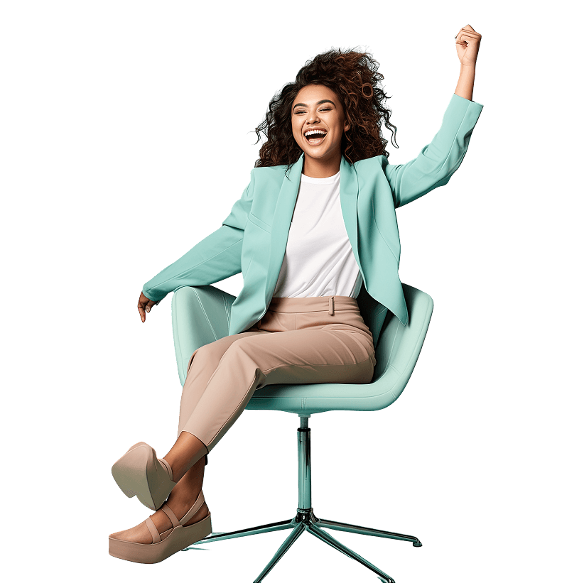 Professional woman celebrating career success
